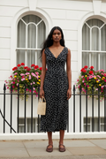 Rixo London Black Siena Emma Polka Spotted Petite Dress