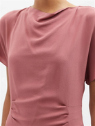 RAEY Tuck Waist Silk Pink Dress - House Of Huntington