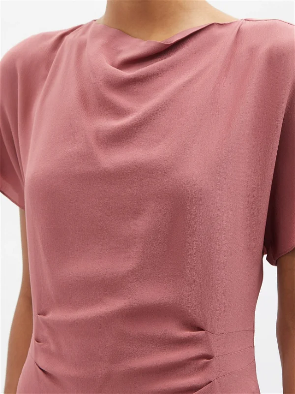 RAEY Tuck Waist Silk Pink Dress - House Of Huntington