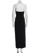 THE ATTICO Black Chain Detail Halterneck High Cut Slit Leg Corinne Dress - House Of Huntington