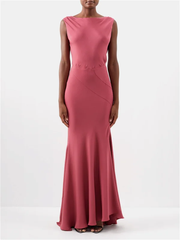 RAEY Cowl Back Seam Detail Pink Dress