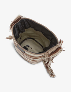 Chloe Jorge Striped Fringed Boho Cashmere Woven Bucket Tote Bag