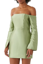 Odd Muse Olive Green The Ultimate Muse Off Shoulder Skirt Mini Dress
