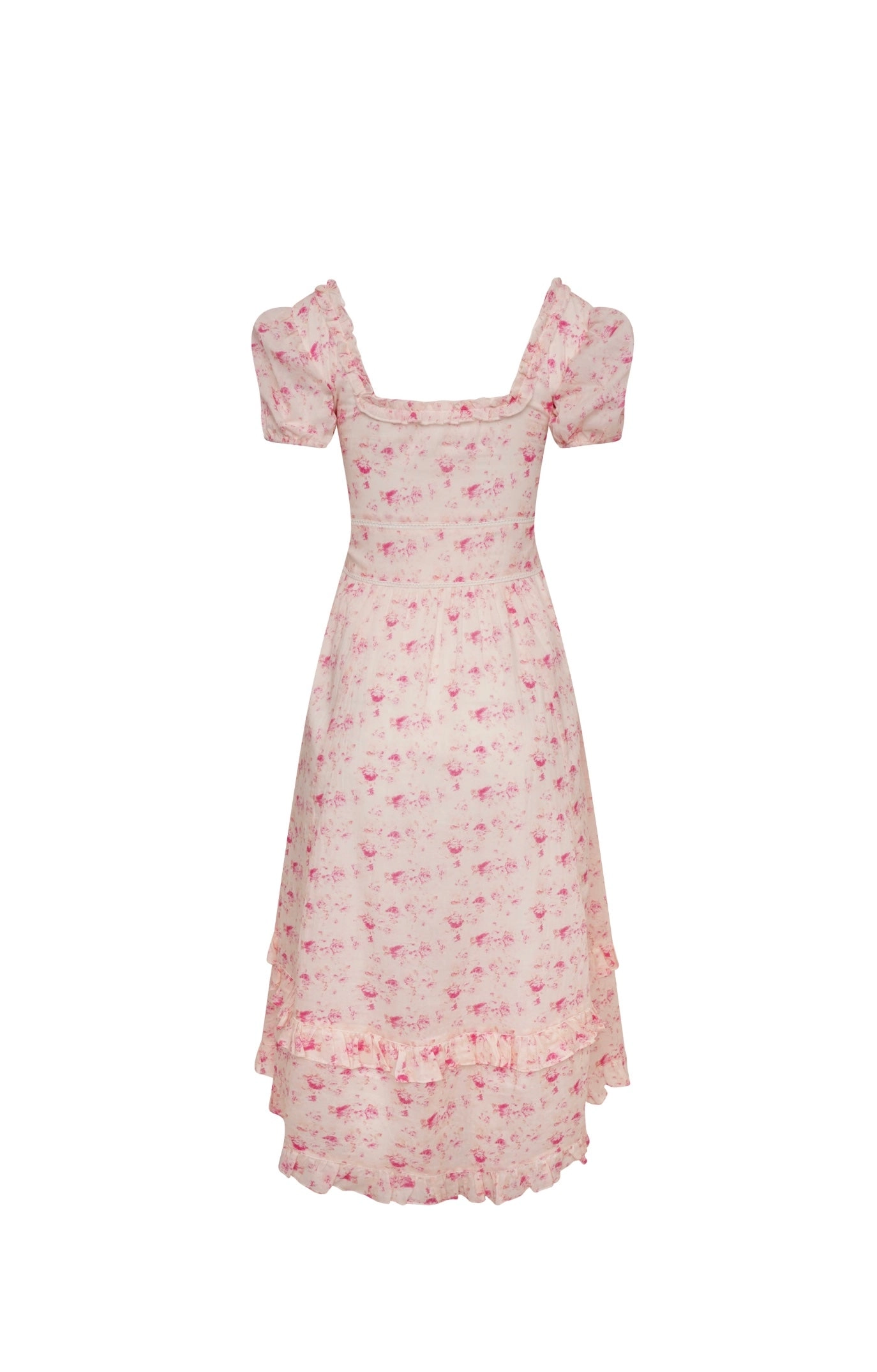 Amy Jane London Fairytale Heidi Floral Ruffle Detail Puff Sleeve Midi Dress - House Of Huntington