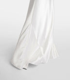 Galvan Silver Satin Pandora Halterneck Sash Detail Gown