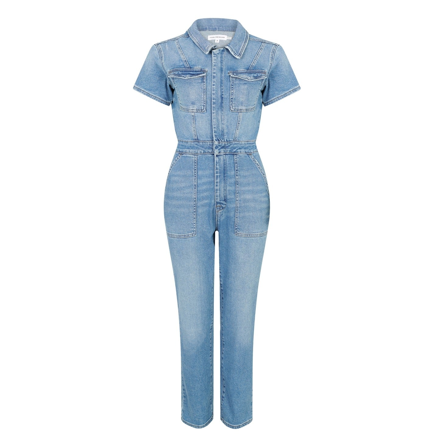 Good American Denim Blue Fit For Success Jumpsuit