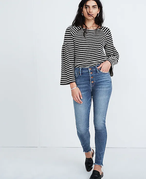 Madewell 10" High-Rise Skinny Jeans in Cordova Wash: Button-Front Edition