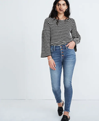 Madewell 10" High-Rise Skinny Jeans in Cordova Wash: Button-Front Edition