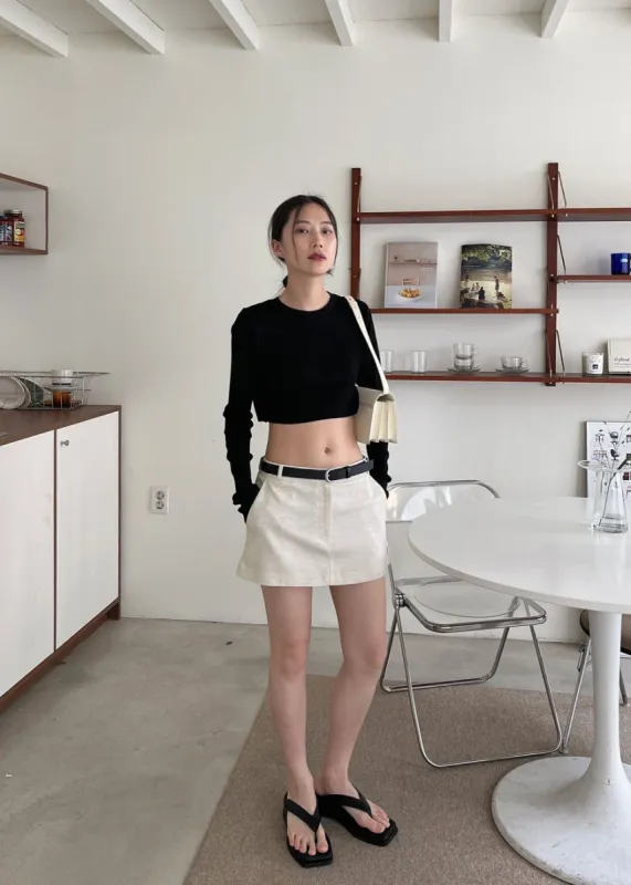 The Frankie Shop Isle woven mini skirt