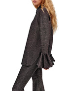 Sleeper Black Lurex Sparkly Long Sleeve Top Blouse