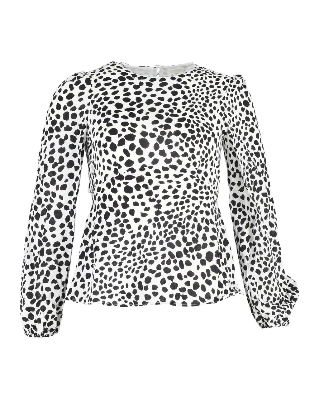 Rixo London Elyse Animal Print Long Sleeve Blouse