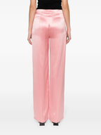 Magda Butrym Pink Silk Satin Tailored Trousers