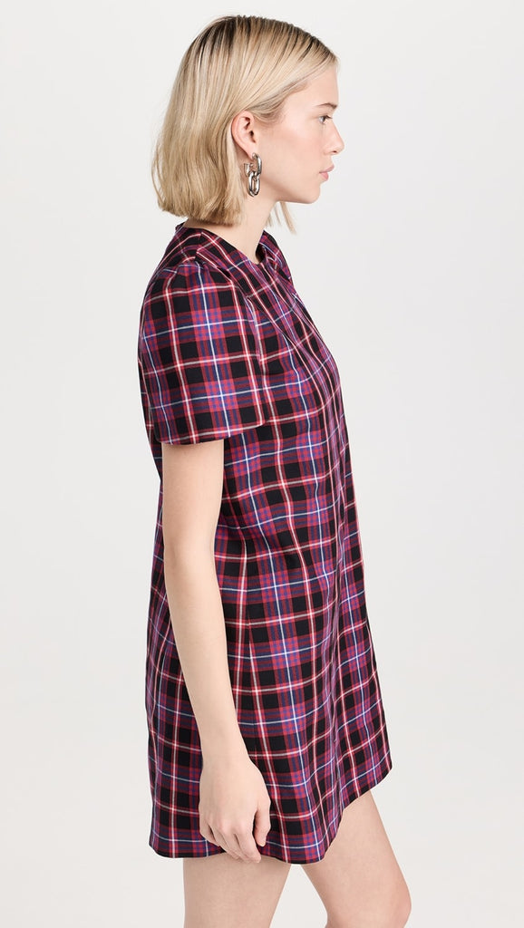 The Vampire's Wife The Wilma Red Tartan Plaid Check Print Shift Dress - House Of Huntington