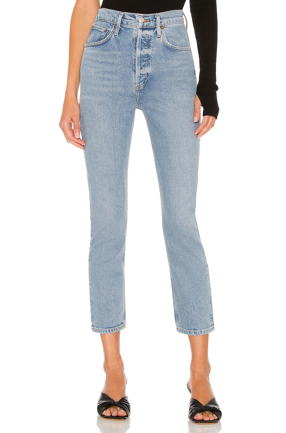 Agolde Riley High Rise Straight Crop Jeans
