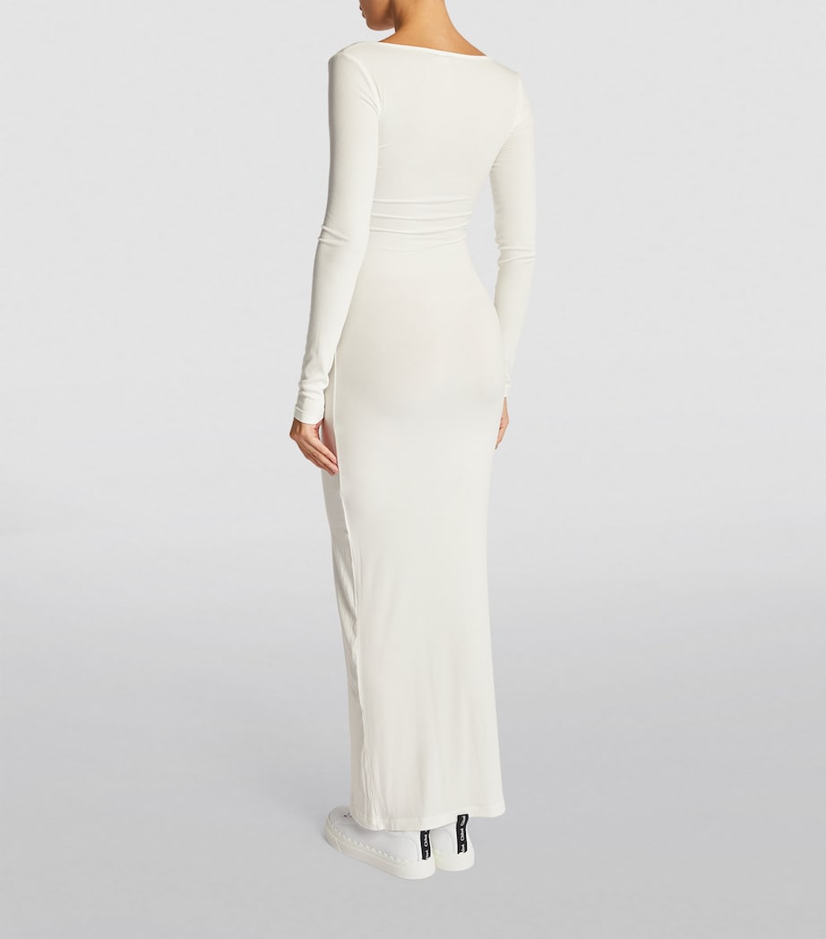 Skims White Soft Lounge Ribbed Square Neck Maxi Dress Skims White Soft Lounge Ribbed Square Neck Maxi Dress