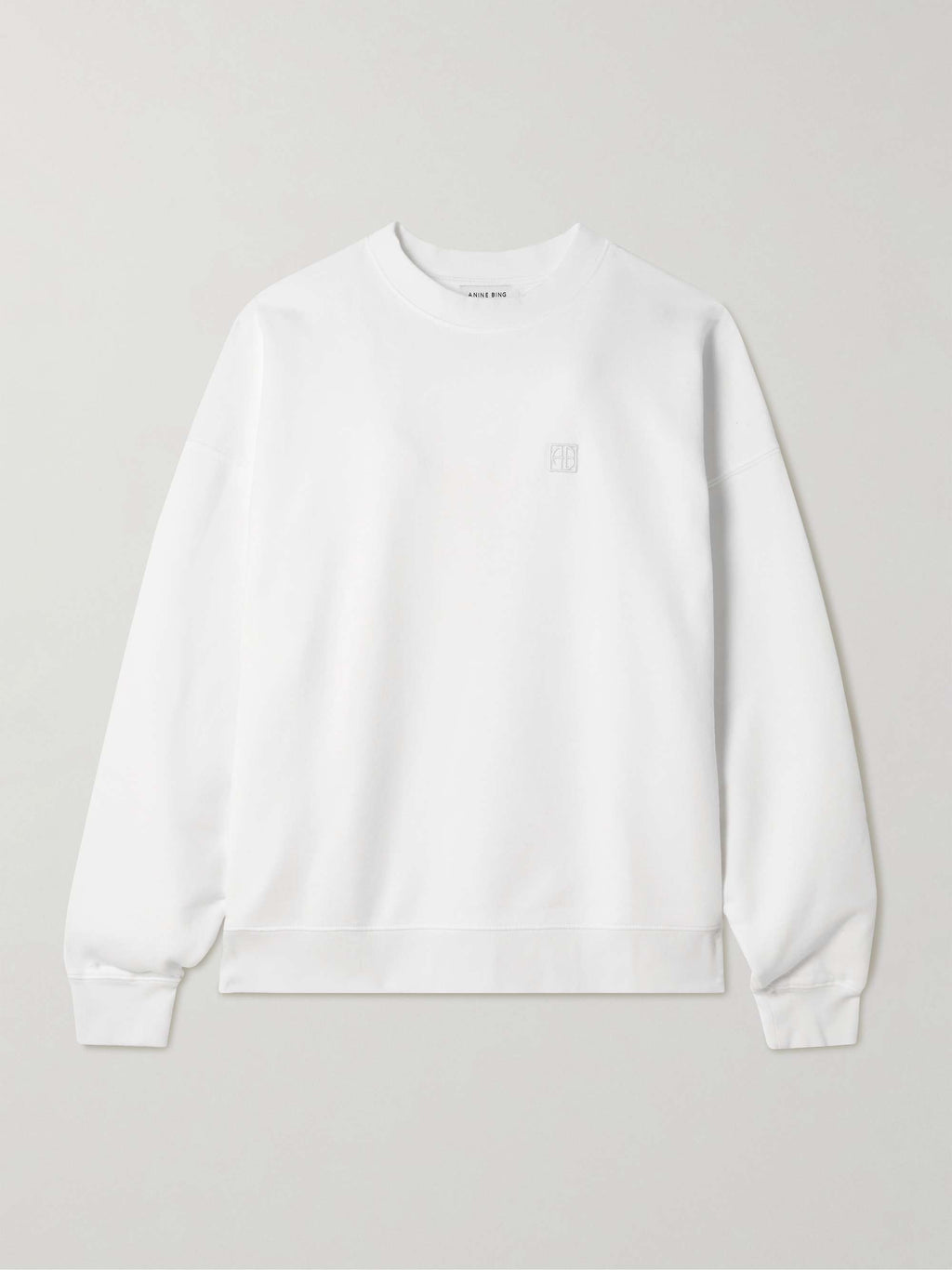 Anine Bing Miles White Logo Embroidered Sweatshirt
