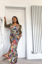 Rixo London Madonna Silk Floral Chain Mixed Satin Wrap Dress - House Of Huntington