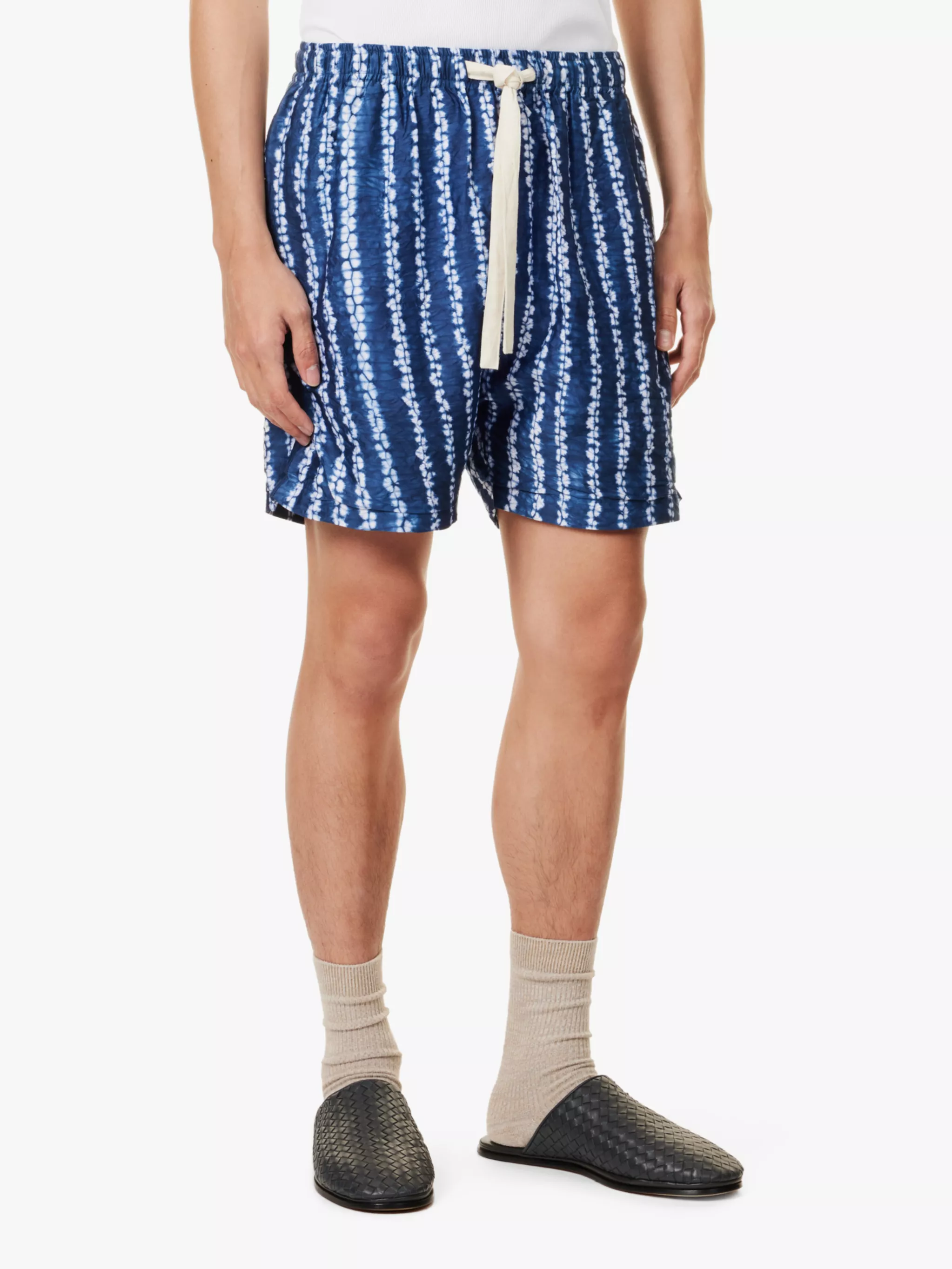 Short en soie bleu tie-dye Kartik Research