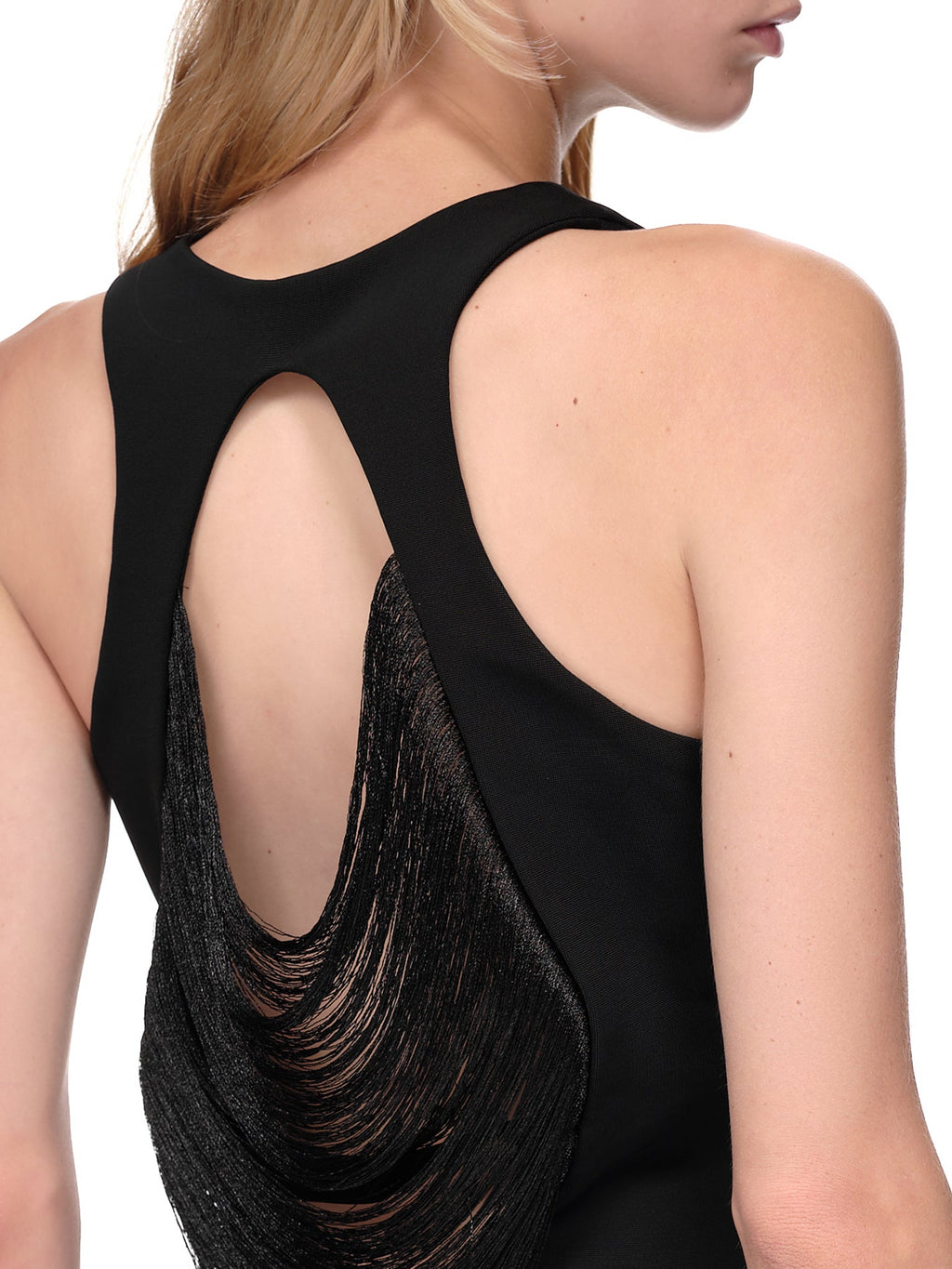 MAXIMILIAN DAVIS Black Fall Fringe Detail Mini Dress - House Of Huntington