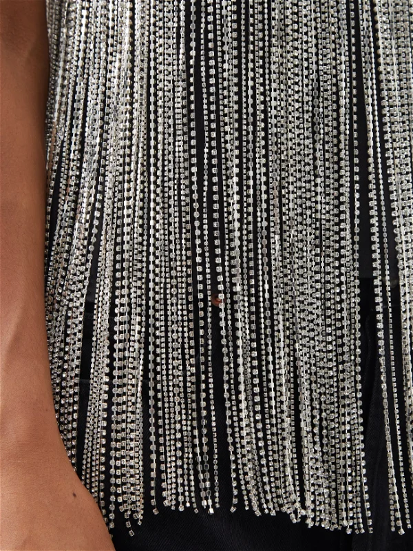 RAEY Crystal Fringe Mini Slip Dress - House Of Huntington