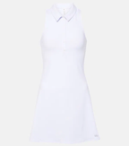 Alo Yoga Charmed White Logo Collared Tennis Dress