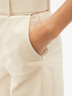 Joseph Nappa Leather Chai Taja High Waist Belted Wide Leg Crop Trousers - House Of Huntington