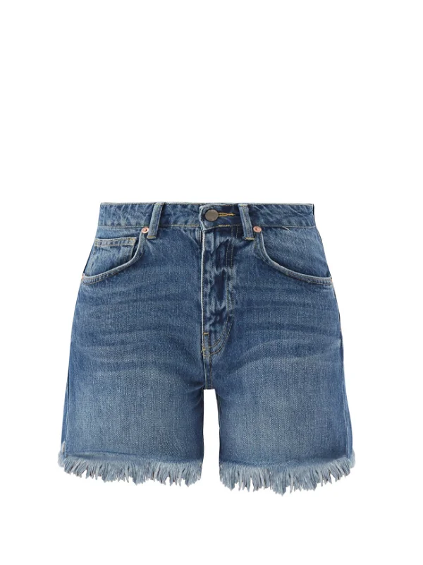 Raey Comet Mid-Rise Long Organic Cotton Denim Shorts - House Of Huntington