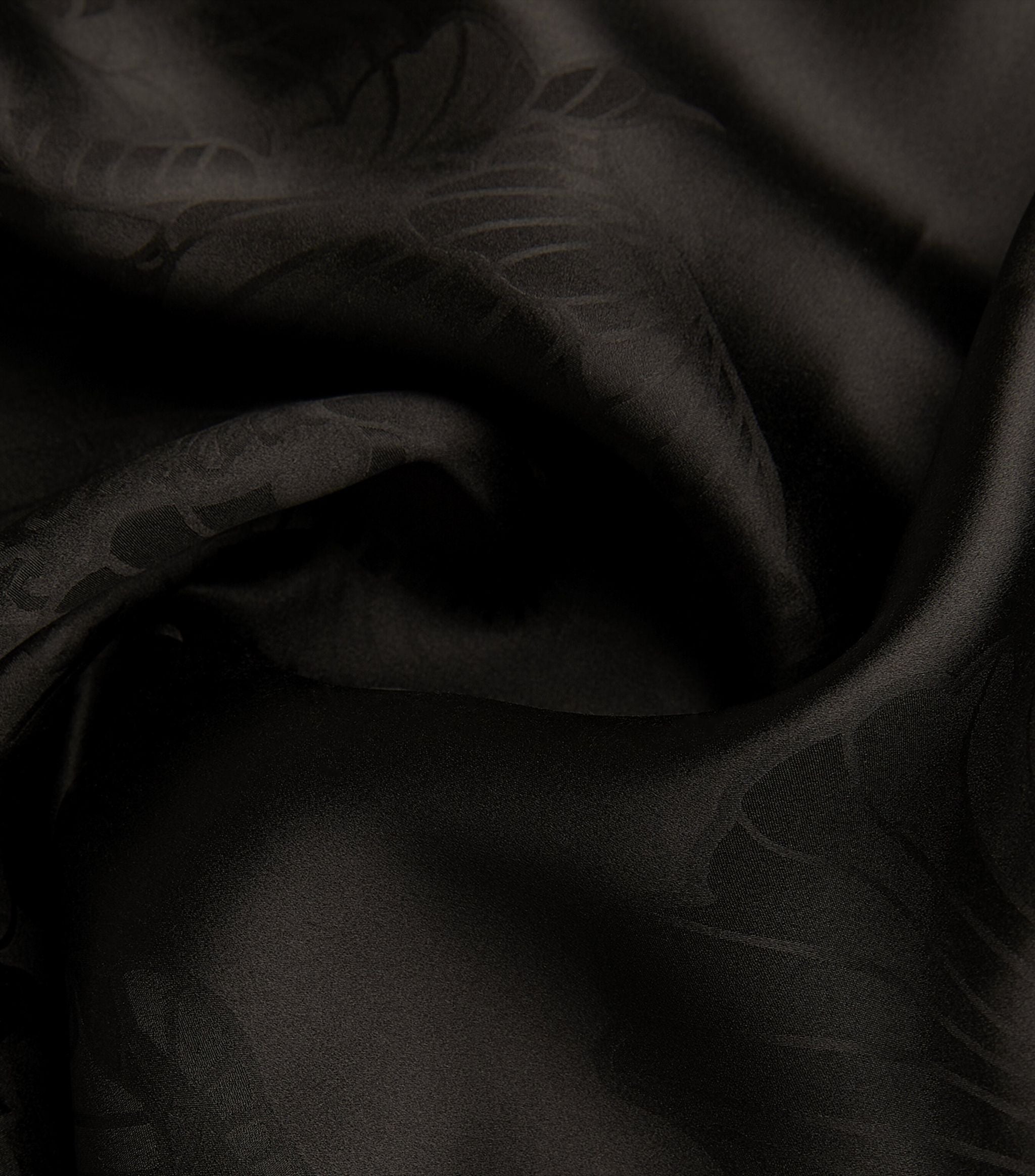 CARINE GILSON Silk Jacquard Print Midi Slip Black Dress - House Of Huntington