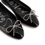 Sophia Webster Black Pirouette Bow Embellished Pump Flats