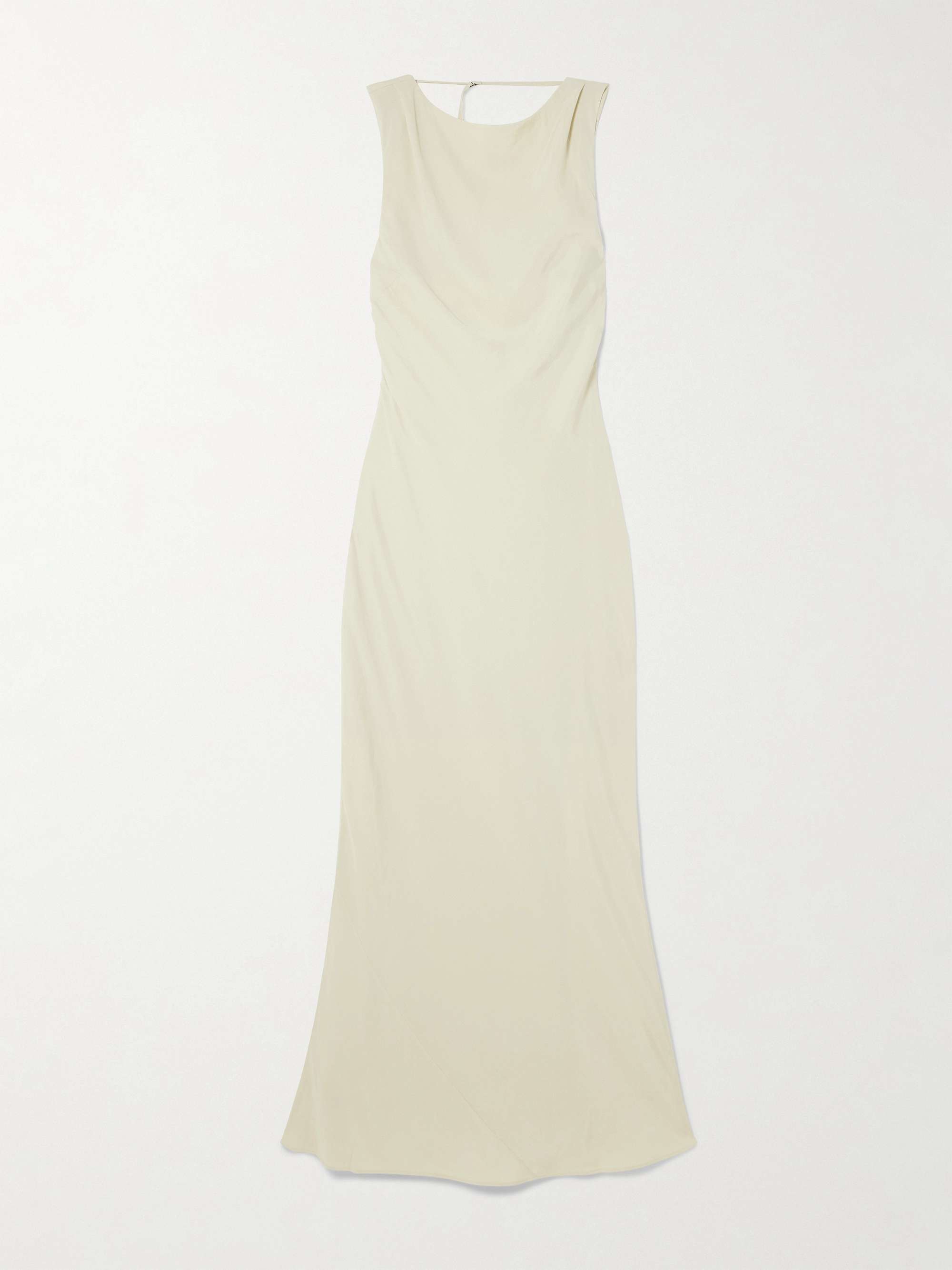 St Agni Dove Ivory Draped Cowl Dress