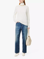 The Frankie Shop Eve Cream Merino Wool Turtleneck Sweater Jumper