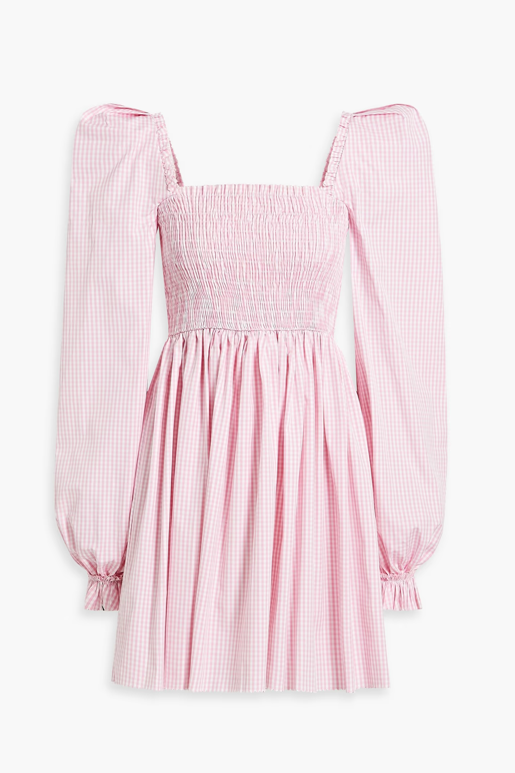 The Vampire's Wife The Straw Girl Pink White Gingham Check Mini Dress - House Of Huntington