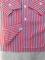 Drake's Red White Cotton Poplin Striped Shirt - House Of Huntington