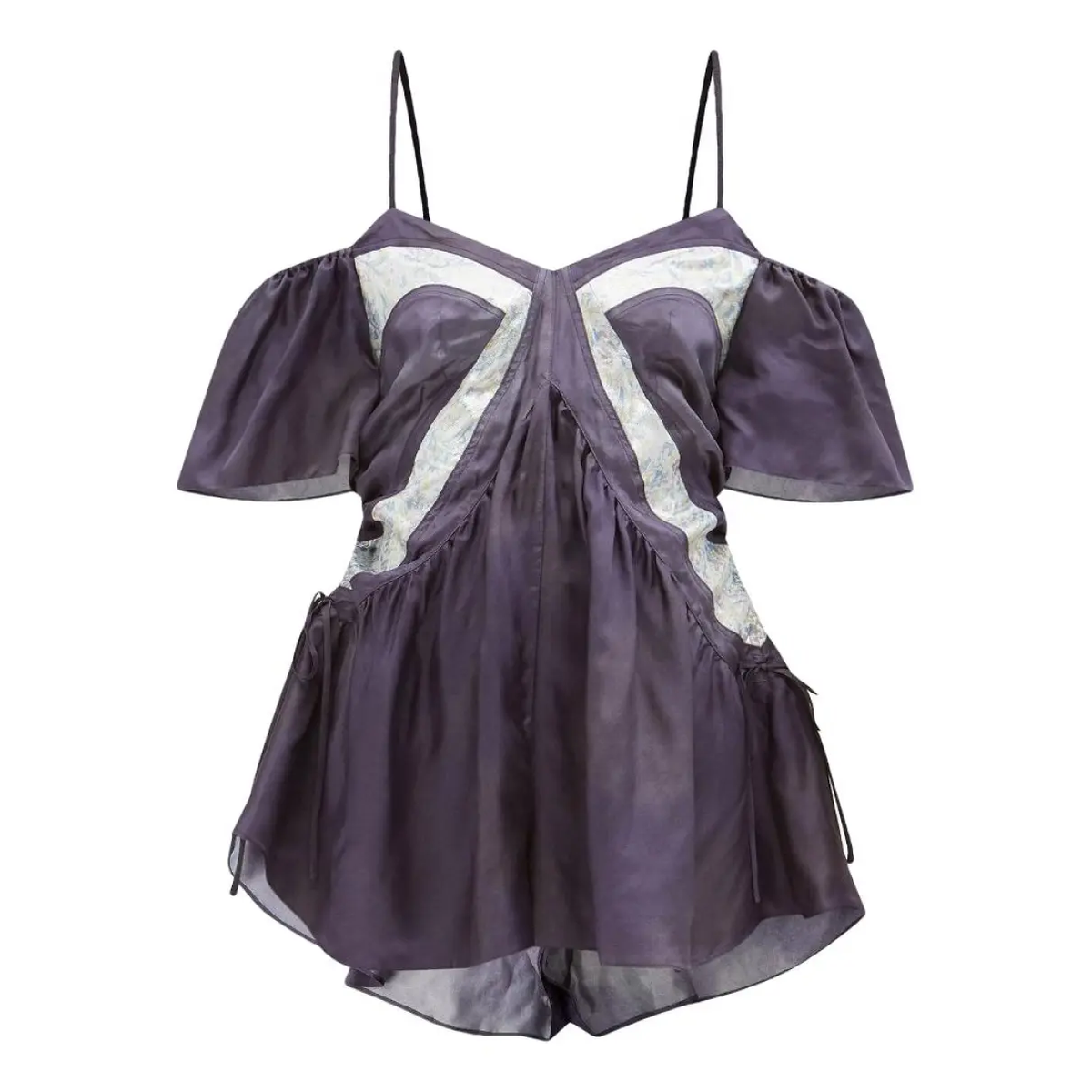 Brandi Semi Sheer Satin Playsuit
