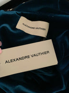 Alexandre Vauthier Emerald Green Velvet High Leg Ruched Bodycon Festive Party Skirt - House Of Huntington