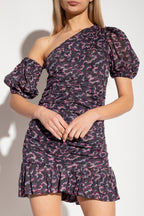 Robe noire à imprimé floral et épaules dénudées Lecia d'Isabel Marant Étoile