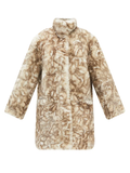 Raey Wildcat Print Shearling Lambskin Car Coat