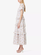NEEDLE AND THREAD Floral Print Tiered Hem Organic Cotton Midi Dress - House Of Huntington