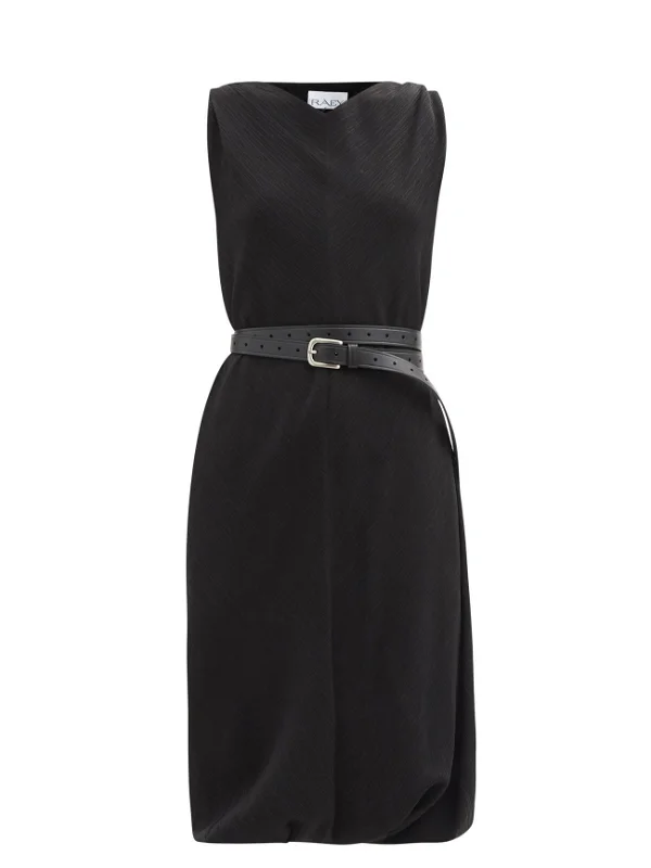 Raey Black Crinkled Silk Crepe Shift Dress - House Of Huntington