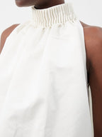 Robe de mariée Anaisa en taffetas ivoire à col montant Roksanda