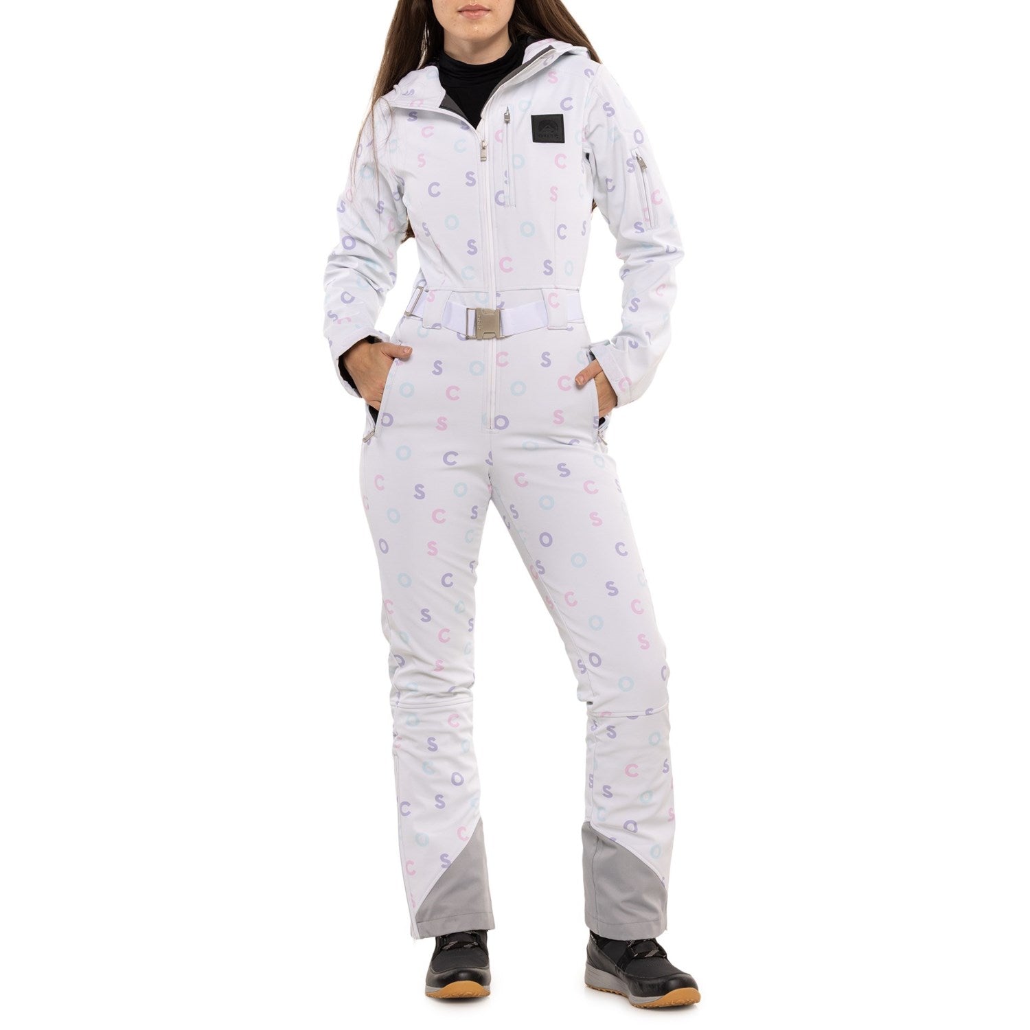 OOSC Chic Pastel Initial Print Tight-Fit Ski Suit