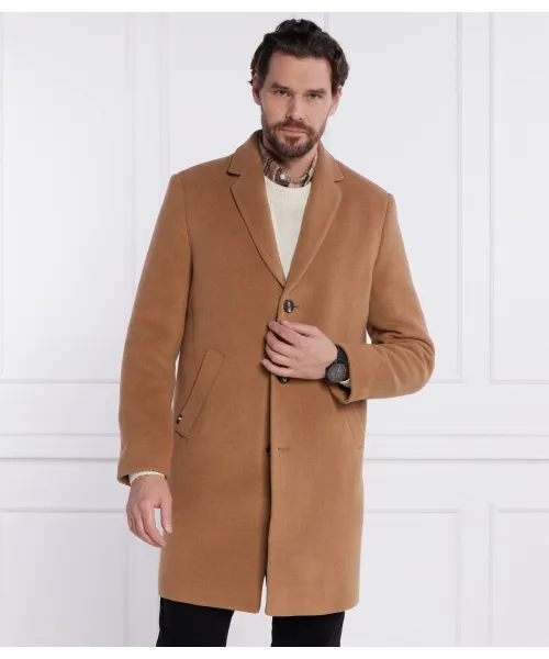 Tommy Hilfiger Camel Brown Wool Blend Coat
