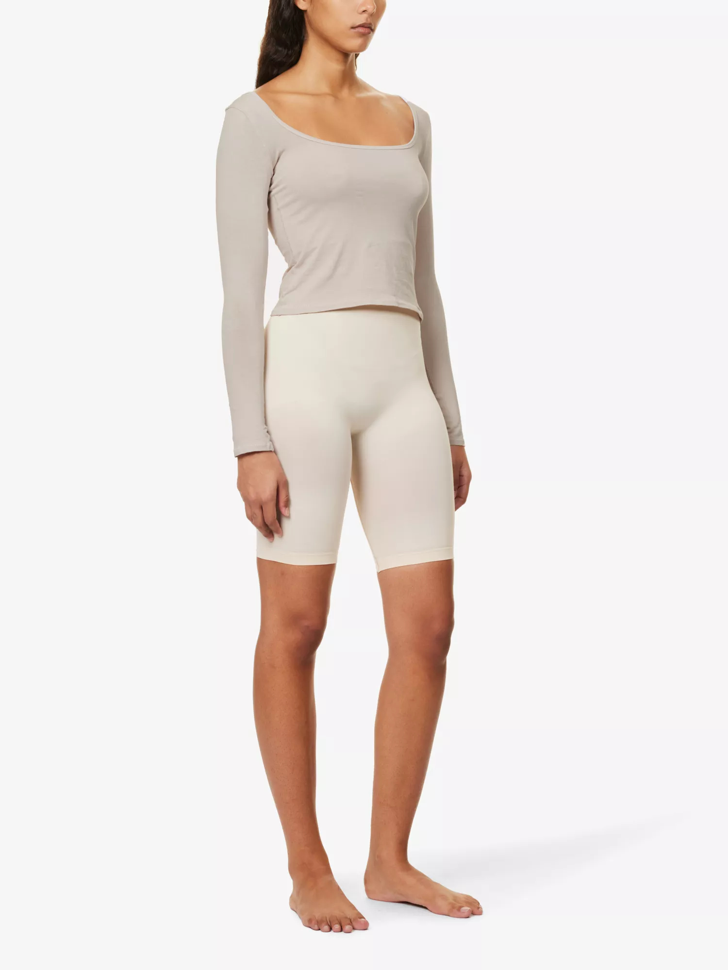 Skims Stone Grey New Vintage Long Sleeve T-Shirt Top