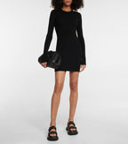 Wardrobe NYC Black Merino Wool Ribbed Knit Mini Jumper Dress
