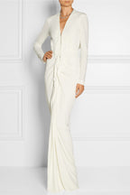 16ARLINGTON Marfil Blanco Minelli Feather Trim Crepe Netted Detalle Vestido de Novia Sin Tirantes