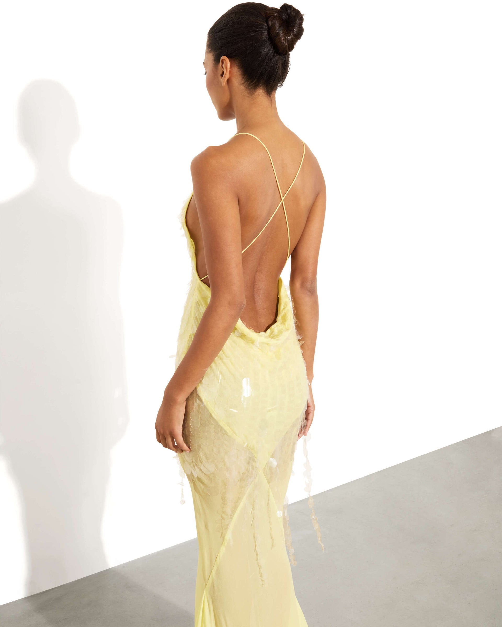 Rat and Boa Yellow Asteria Sequin Dress