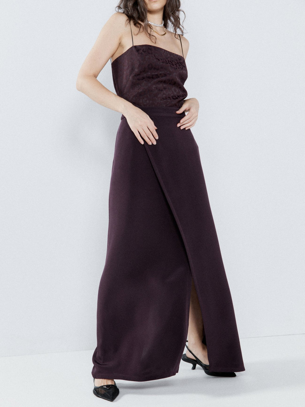 RAEY Wrap Split Silk Maxi Skirt - House Of Huntington