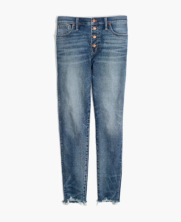 Madewell 10" High-Rise Skinny Jeans in Cordova Wash: Button-Front Edition