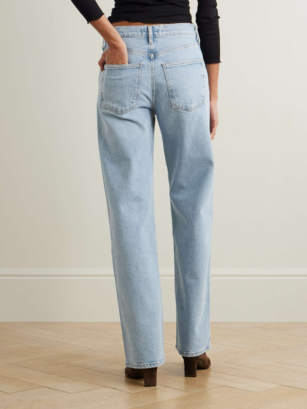 Agolde Harper Light Blue Denim Straight Leg Jeans