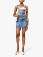 Mini-jupe en jean à grand logo Jean Paul Gaultier Haute Jeanerie